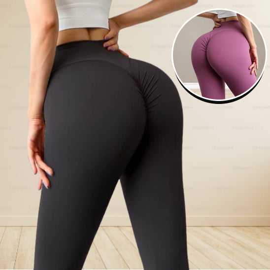 Femme montre leggings noir et mauve