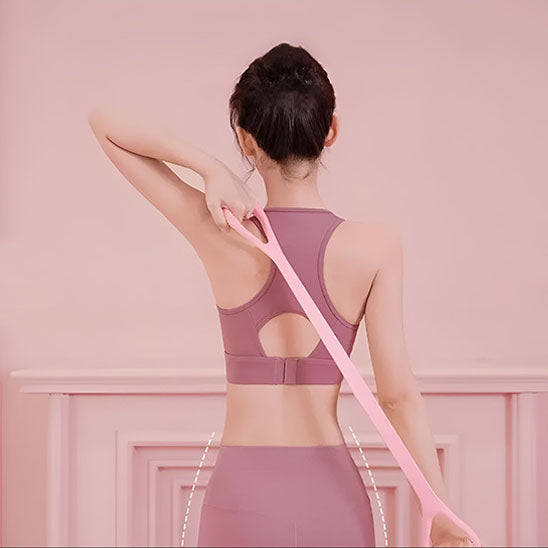 femme dos a nous qui fait des etirement