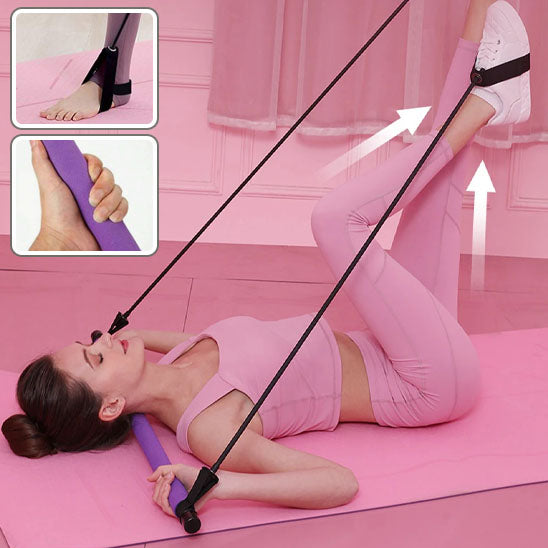 femme sur le dos nous montre le confort de l élastique musculation