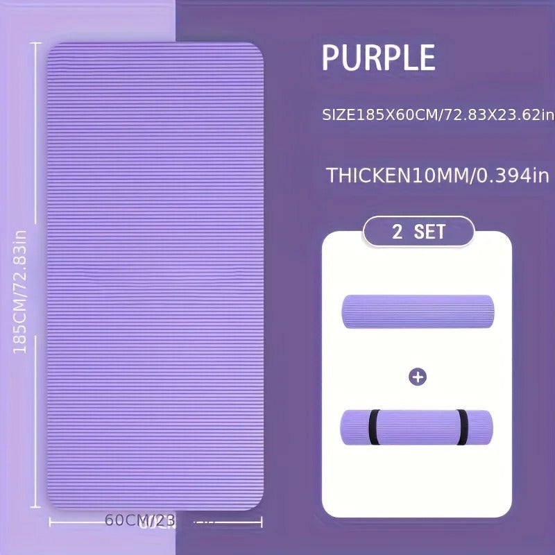 montre un tapis mauve avec les mesures