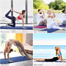 quatre femme pratique le yoga sur un tapis et un homme