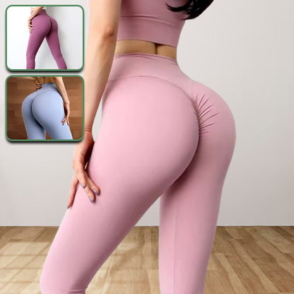 Femme montre leggings rose mauve et bleu