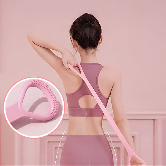 femme dos a nous qui etire ces bras 