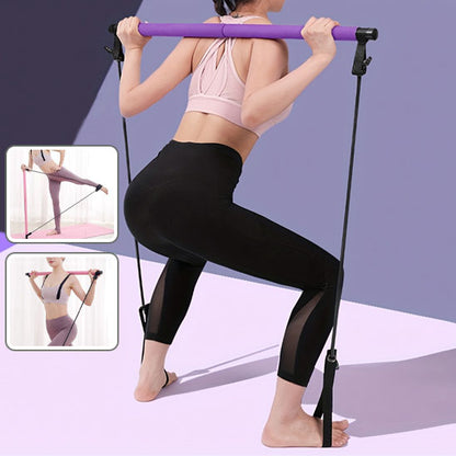 femme nous monte une autre façon utilise élastique musculation 